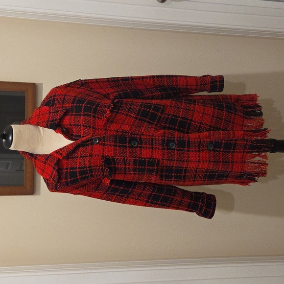 Zara Plaid Tweed Fringe - Picture 2 of 8